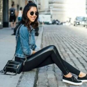 CAbi Bexley Black Leather Leggings